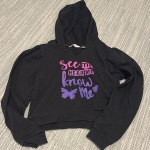 American Girl McKenna Black Hoodie with Pink and Purple Graphic